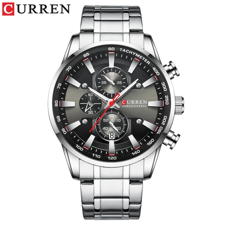 Curren 8351 Man Watches Quartz Stainless Steel Band Clock Luminous Hands Luxury Business Sporty Chronograph Wristwatches For Men