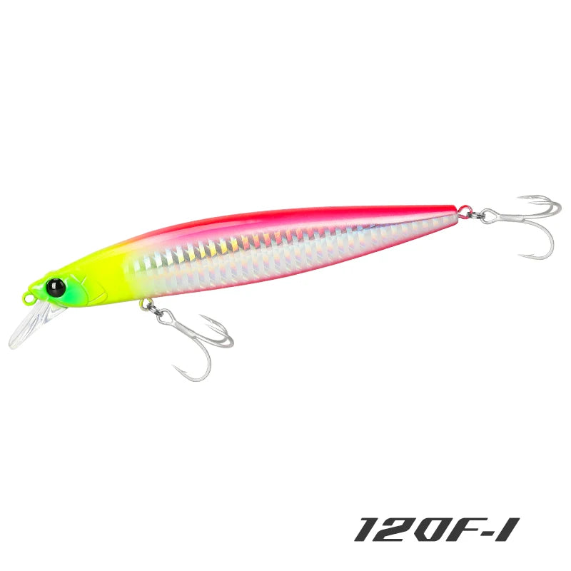 Floating Minnow 120mm 19g Long Casting Sea Fishing Lure STINGER Center Of Gravity Hard Baits