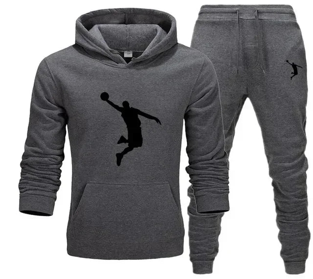 A new 2-piece set for men's casual sports hooded pullovers and sweatpants for outdoor jogging in Europe and America in 2025