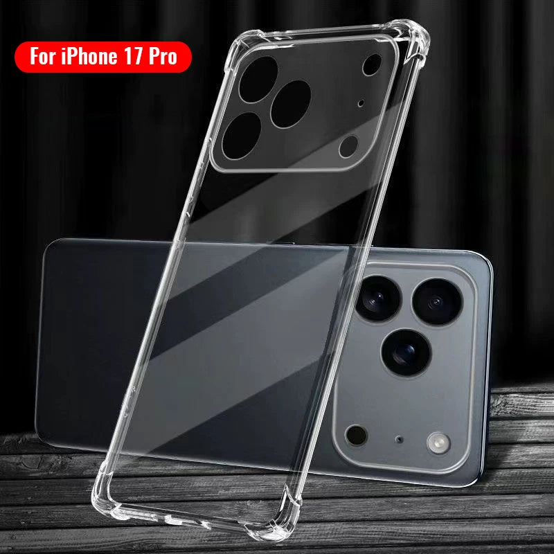 Transparent Phone Case for IPhone 17/17 Air/17 Pro/17 Pro Max Clear Case Scratch Resistant Shockproof Anti Fall Slim TPU Cover