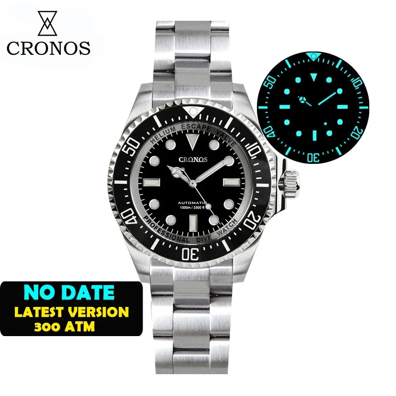 Cronos L6009M Diver Watch Waterproof NH35 Automatic Mechanical Sapphire Crystal Luminous 44mm Luxury Wristwatch