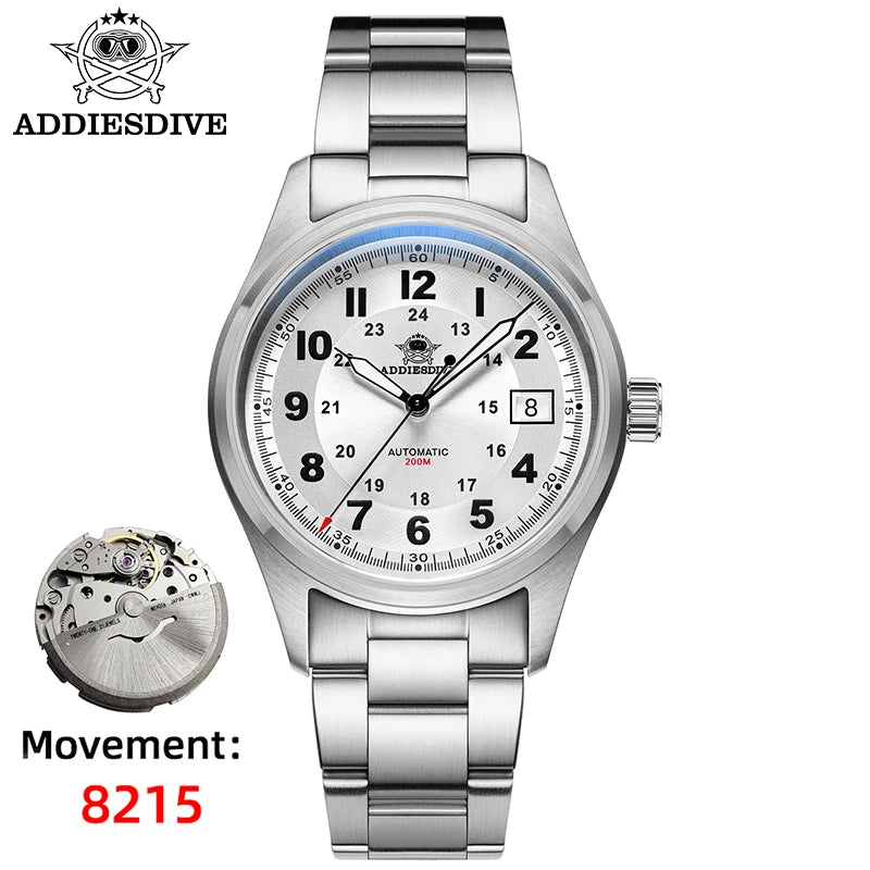 ADDIESDIVE Luxurious Men's Automatic Watch NH35A Mechanical Watch Sapphire Glass 200m Waterproof Analog Luminous Watches AD2048