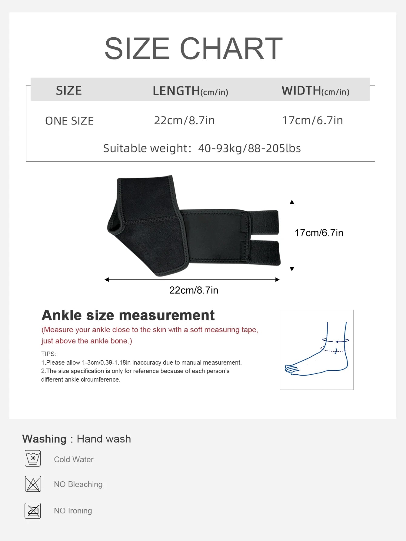 1 Piece Adjustable Neoprene Ankle Support for Running Basketball - Japan 4 All