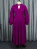 Long Lantern Sleeves Cut Out Maxi Curvy Women Pleated Dresses Plus Size