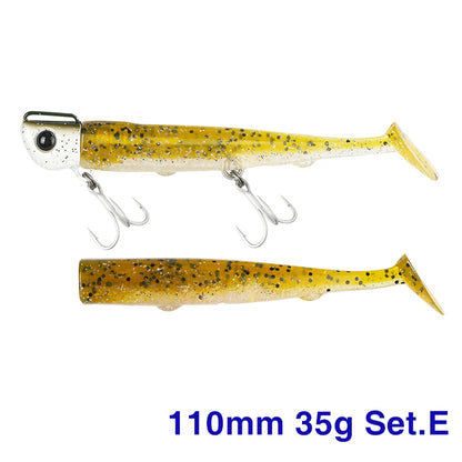 Soft Worm 110mm 35g Ultra Long Casting Fishing Lure For Seabass Flounder Sea Fishing Soft Bait With Jig Hooks