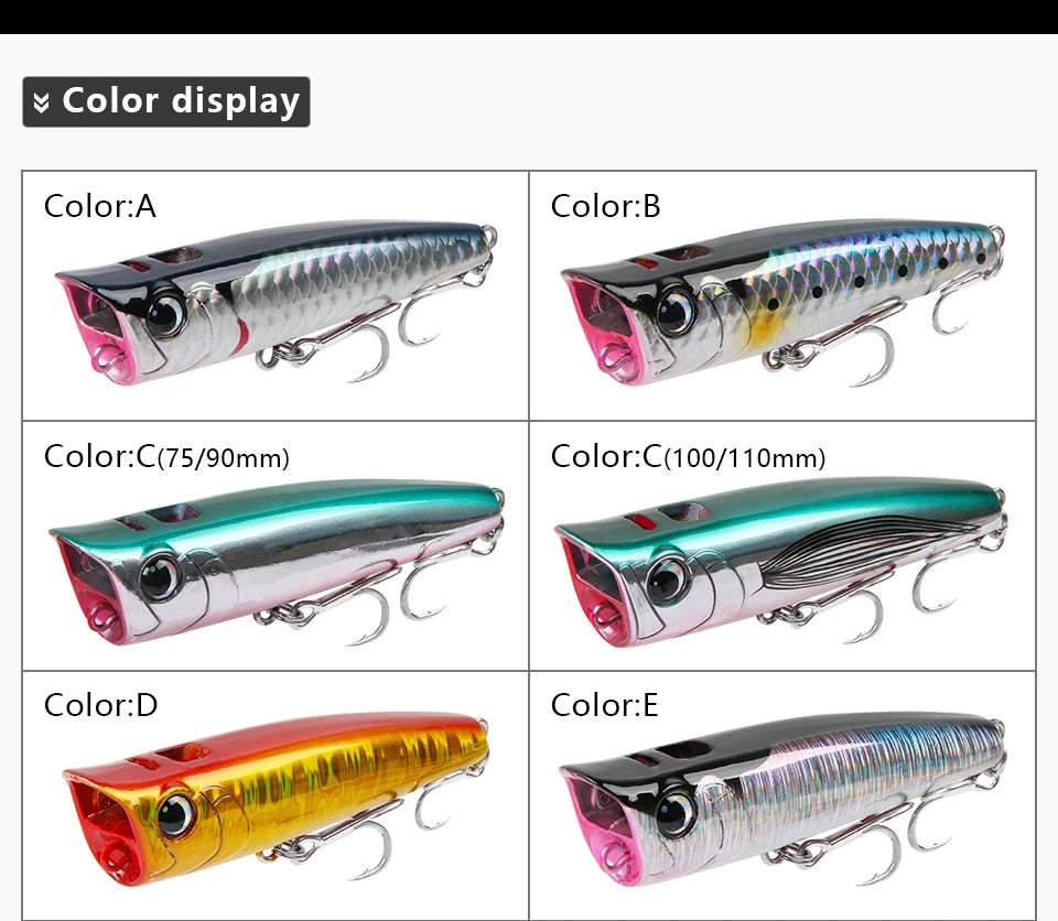 Popper 8.5-30g floating Rock pop Artificial Hard Baits for Bass Perch Pike Fishing Lure