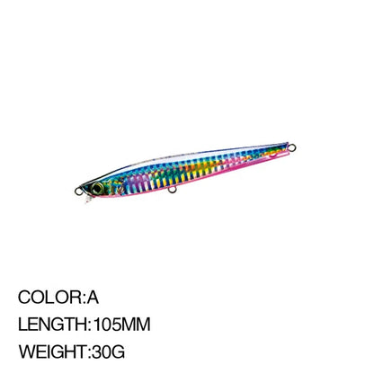 Long Cast Seabass 105mm 30g Minnow Bait Vivid Swim Hard Bait Sinking Minnow Lure