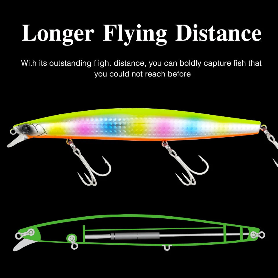 Floating Minnow Fishing Lure STINGER 163mm 31g Long Casting Artificial Seabass Saltwater Large Hard Baits