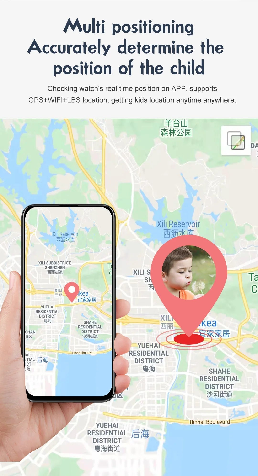 Child Smart Watch GPS SOS Call LBS WiFi Location Video Call Fashion Designs-IP67 Compass Calendar-Smartwatch for Kids4G