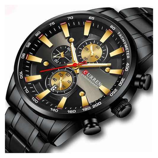 Curren 8351 Man Watches Quartz Stainless Steel Band Clock Luminous Hands Luxury Business Sporty Chronograph Wristwatches For Men