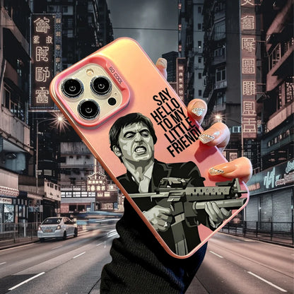 For iPhone 17 Air Gun Men Phone Case for iPhone 15 14 13 Pro 12 16 Pro Xs X XR Max Laser TPU+PC Cases Soft Back Cover-S644P2