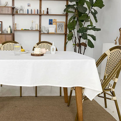 Cotton Hemstitch White Tablecloth Table Decor Custom Rectangle Square Round Dining Table Cover for Hotel Home for Wedding Party