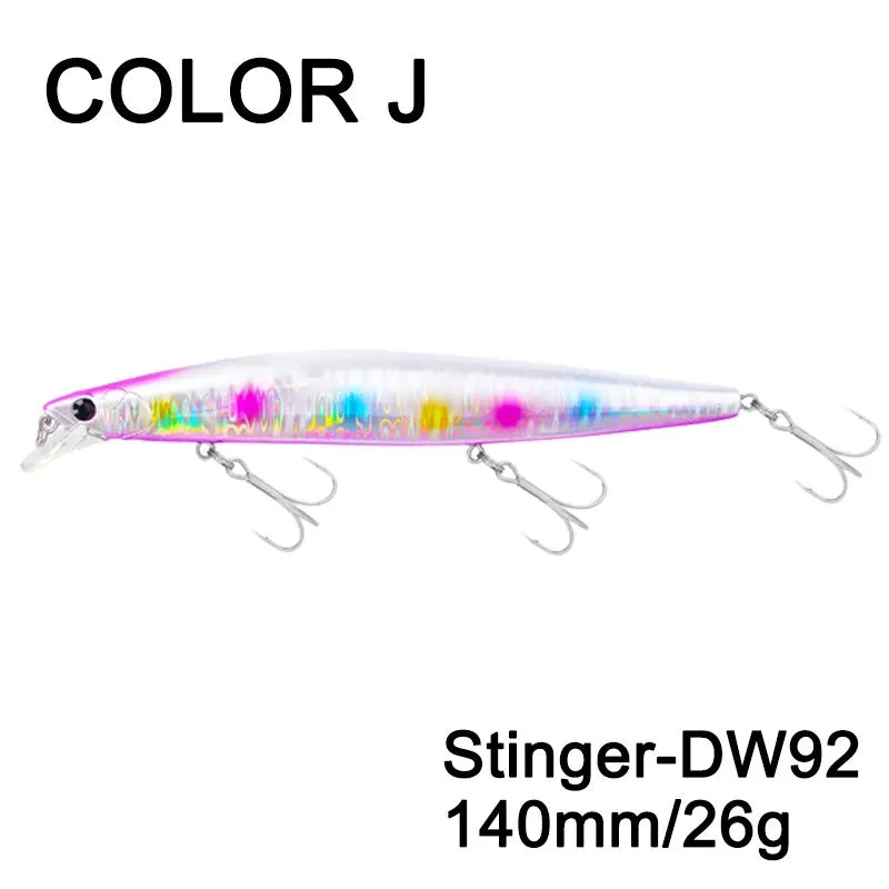Sinking Minnow Fishing Baits140mm Saltwater Lures Pike Big Game Sea Fishing Tackle Stinger Hard Wobbler