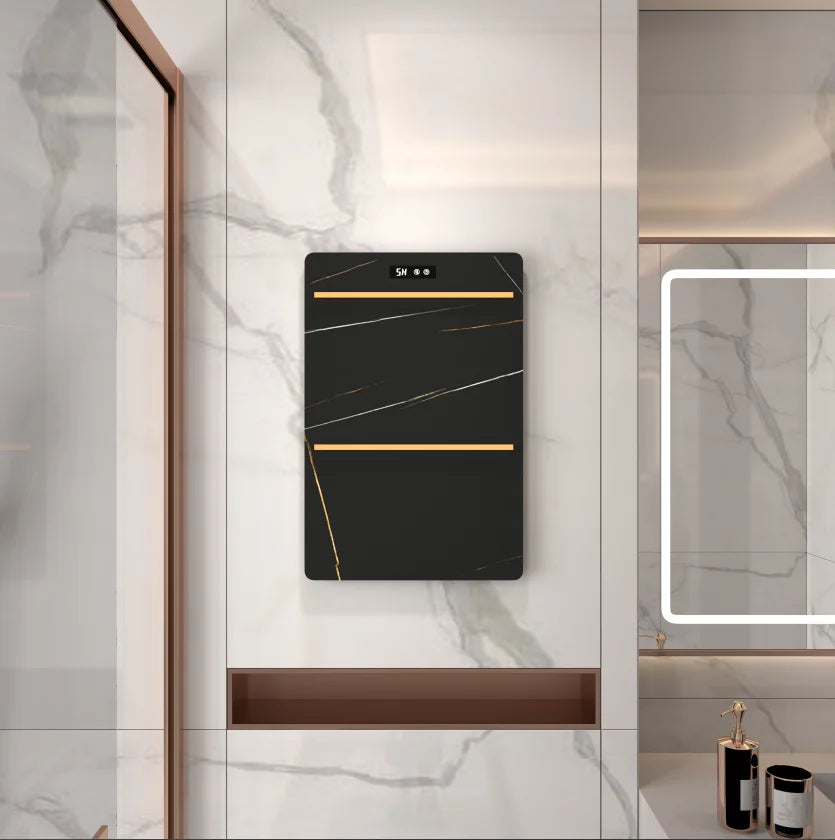 Plug in Towel Warmer for Bathroom Black Electric Towel Heater