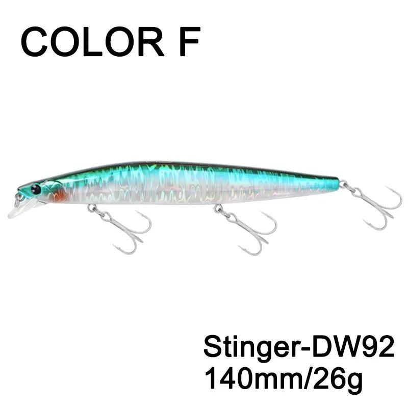 Sinking Minnow Fishing Baits140mm Saltwater Lures Pike Big Game Sea Fishing Tackle Stinger Hard Wobbler