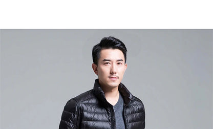 Plus Size Men Puffer Jacket Spring Winter Ultra Lightweight Packable Down Jacket Water Wind-Resistant Breathable Coat