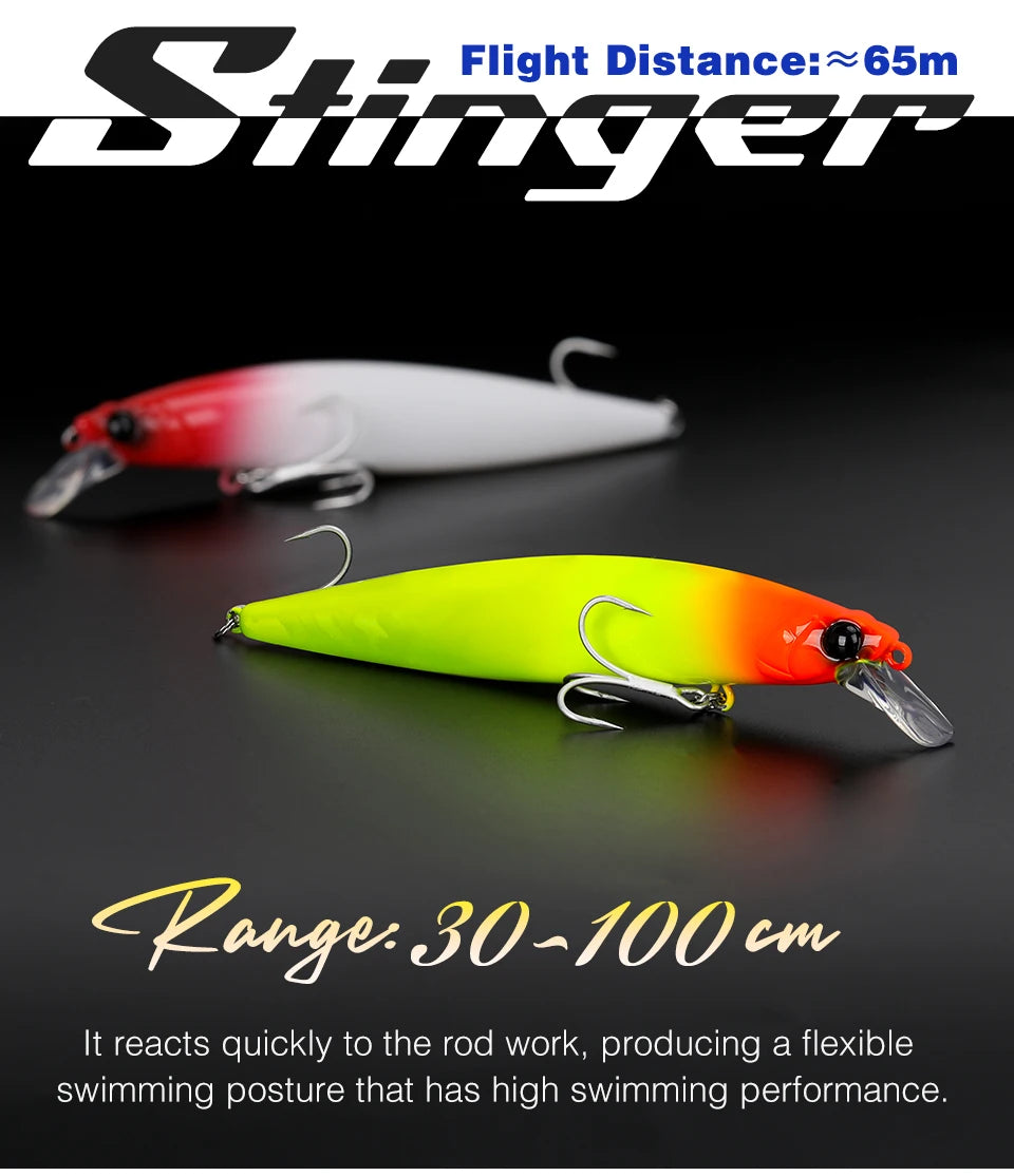 Floating Minnow 120mm 19g Long Casting Sea Fishing Lure STINGER  Center Of Gravity Hard Baits