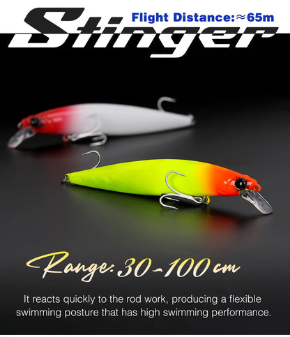 Floating Minnow 120mm 19g Long Casting Sea Fishing Lure STINGER  Center Of Gravity Hard Baits