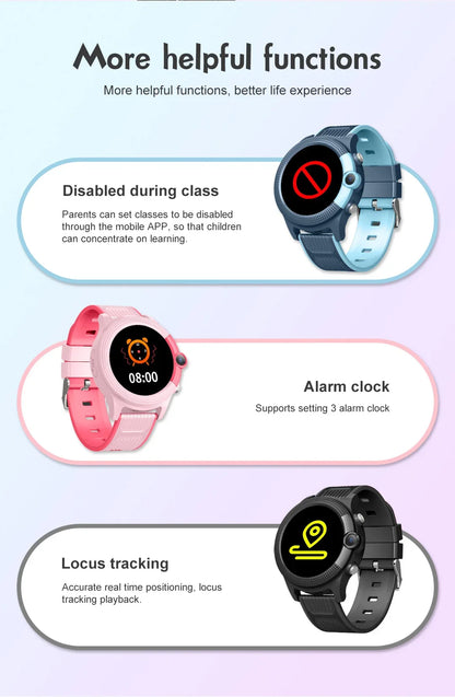 Child Smart Watch GPS SOS Call LBS WiFi Location Video Call Fashion Designs-IP67 Compass Calendar-Smartwatch for Kids4G