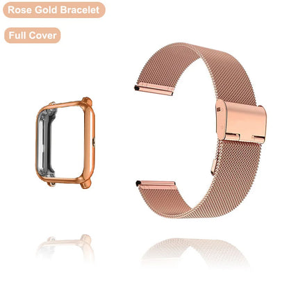 Strap For Amazfit Bip 3 5 S U Lite GTS 2 3 4 Mini Band With Protector Case Metal Bracelet Screen For Watchband Accessories
