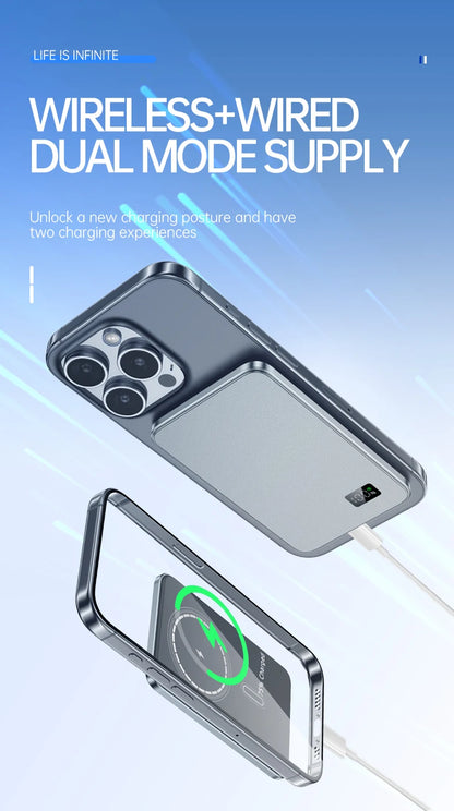 50000mAh Magnetic Wireless Thin Ultra Power Bank For MagSafe Fast Charging Portable Battery Display Power Bank