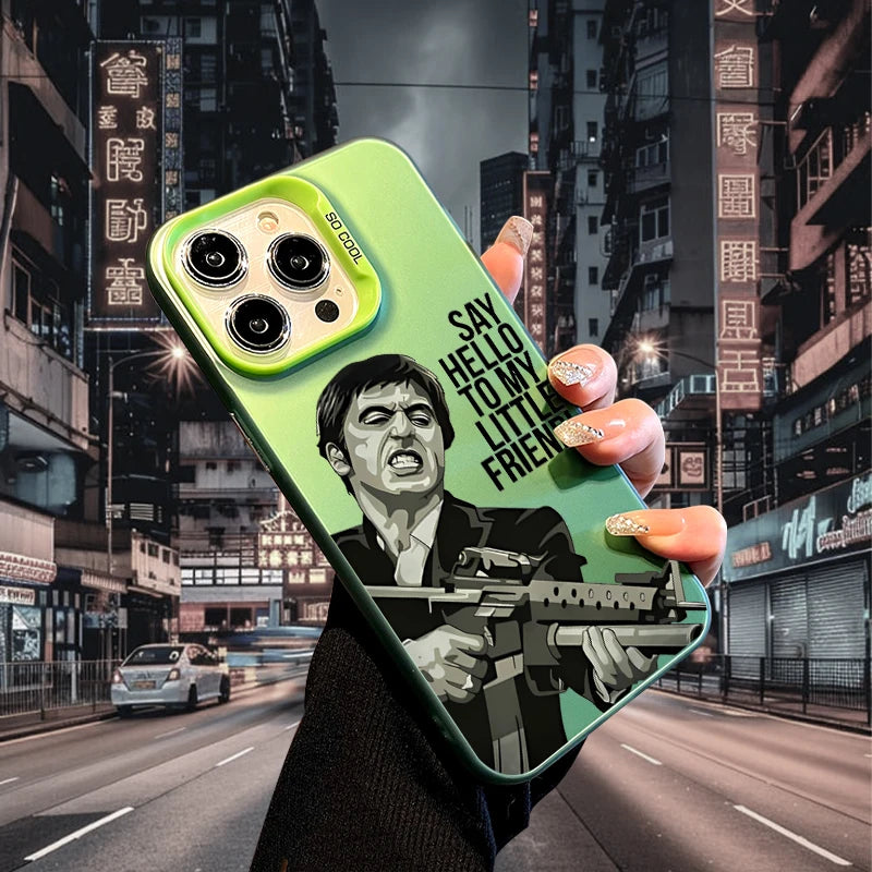 For iPhone 17 Air Gun Men Phone Case for iPhone 15 14 13 Pro 12 16 Pro Xs X XR Max Laser TPU+PC Cases Soft Back Cover-S644P2