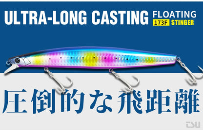 Ultra-long Casting Floating Minnow 173mm 37.5g Saltwater Fishing Lure STINGER Artificial Large Hard Baits