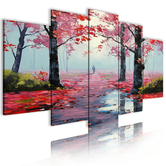 Painting Oil Wall Picture Canvas Print Forest Custom 5 Panel Natural Scenery Chinese Decoration Home Art