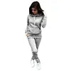 Hot Sale Fashion Women 2 Piece Set Hooded Tops + Pants Solid Winter Fleece Tracksuit Sweatshirt Sweater Hoodies Suits