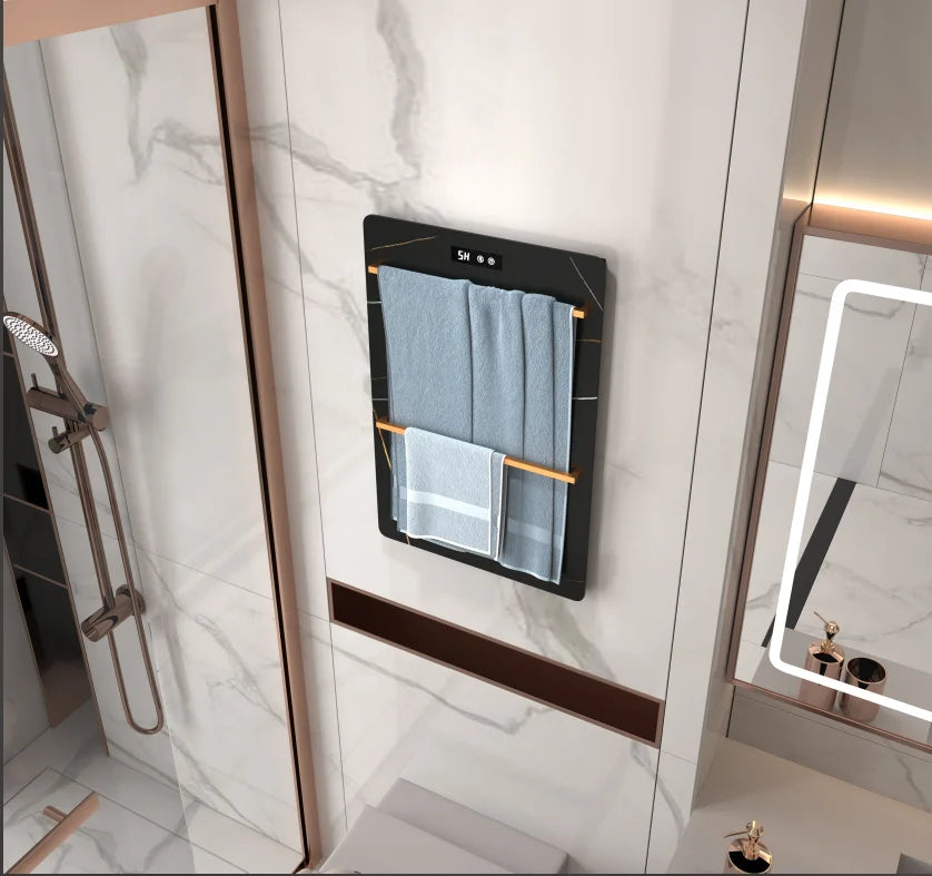 Plug in Towel Warmer for Bathroom Black Electric Towel Heater