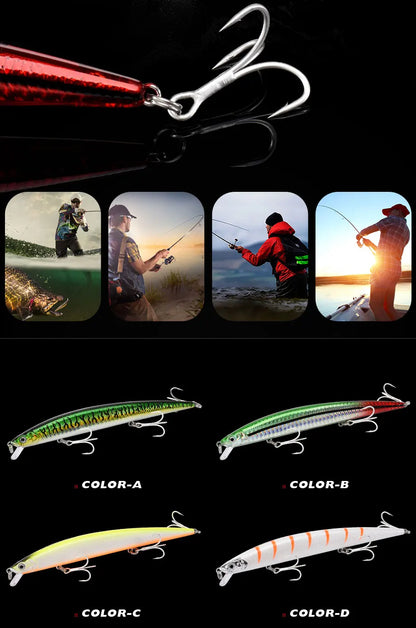 Sinking Minnow Longcast Jerkbait Fishing Lure 145mm 22G Off Shore Saltwater Sea Bass Artificial Bait Tackle