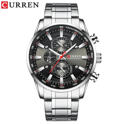Curren 8351 Man Watches Quartz Stainless Steel Band Clock Luminous Hands Luxury Business Sporty Chronograph Wristwatches For Men