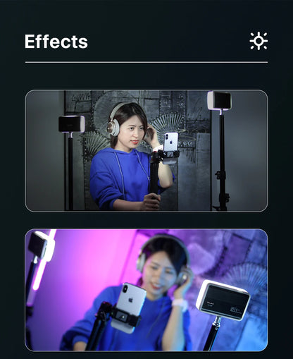 Led Video Light 3200-6500K With Diffuser RGB Effect Camera Light Vlog Fill Light Photography Lighting Studio Lamp