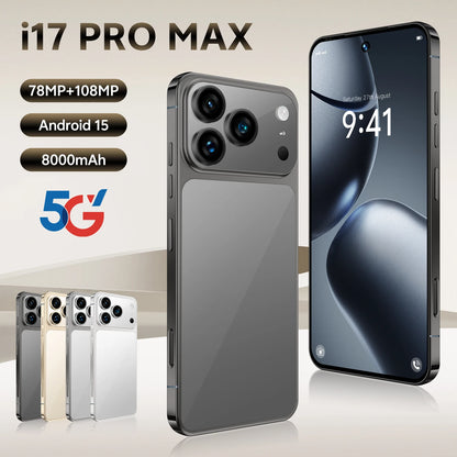 17 Pro Max Ultra 7.3 Inch Unlocked Mobile Phones Dual Sim 8GB+256GB Global Version Smart Phone Android Smartphones
