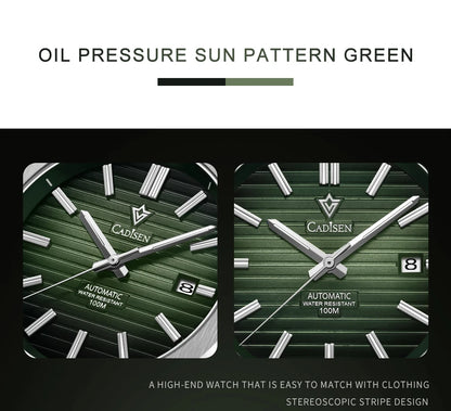 CADISEN Diver Watch Retro Luxury Sapphire MIYOTA 8215 German Designer Men Automatic Mechanical Watches 10Bar Waterproof Luminous