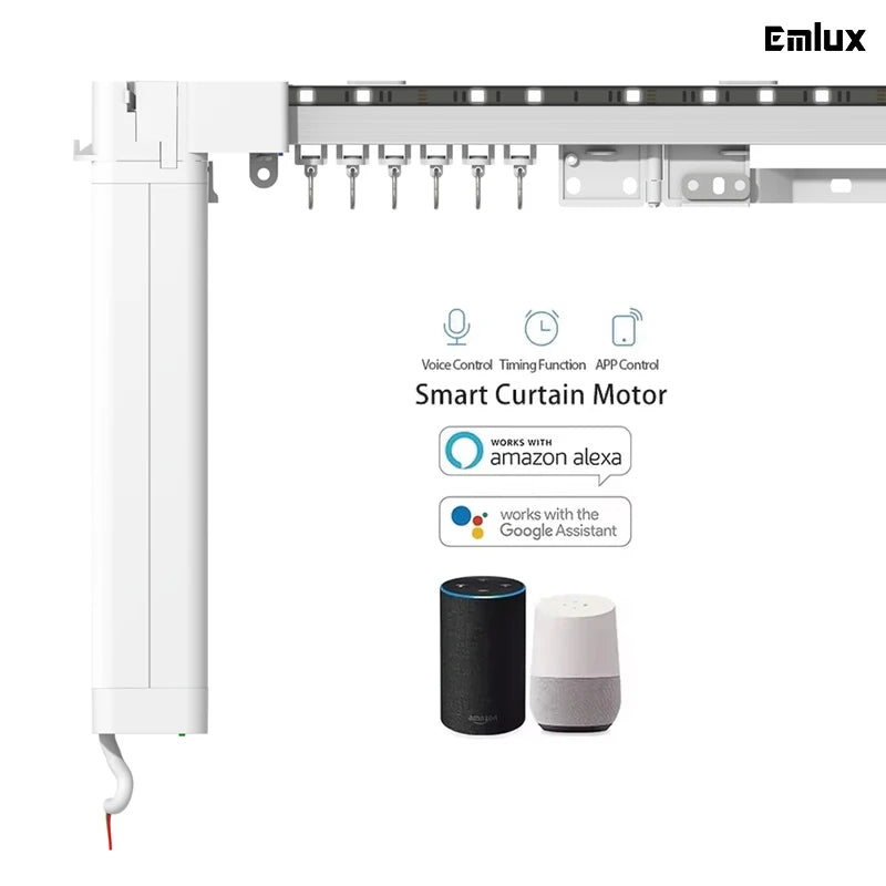 LED Lights Curtain Track 50000H Lifespan 3-Year Warranty Electronic/Digital Silent Motor