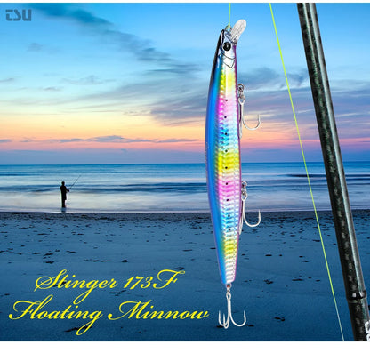 Ultra-long Casting Floating Minnow 173mm 37.5g Saltwater Fishing Lure STINGER Artificial Large Hard Baits