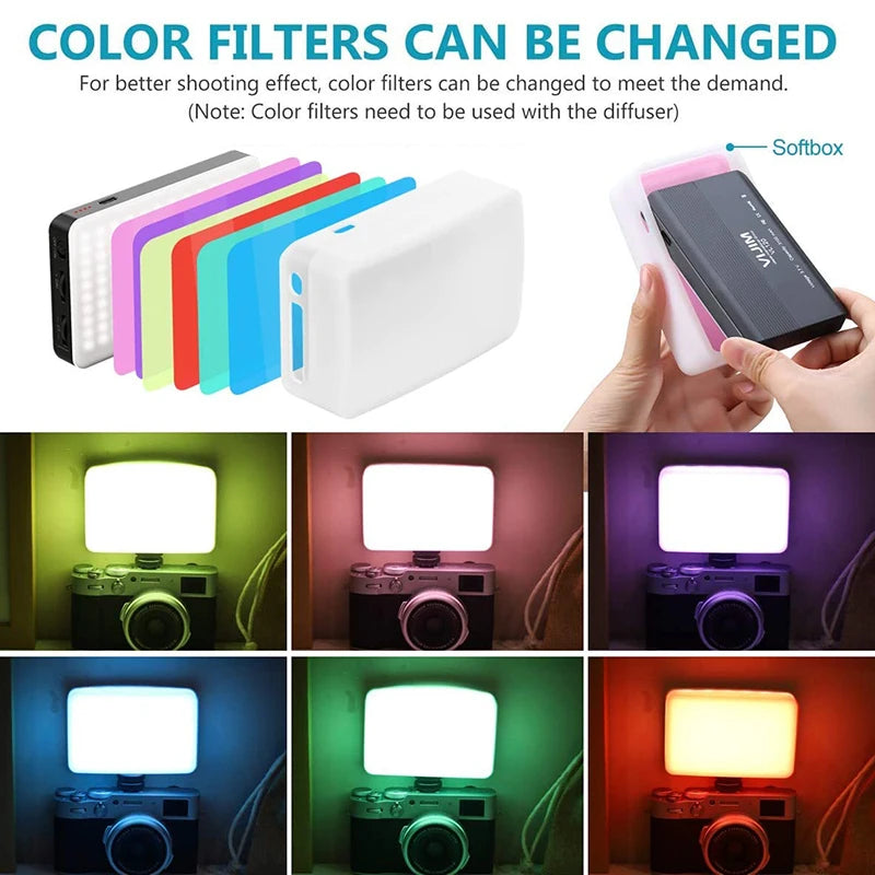 Led Video Light 3200-6500K With Diffuser RGB Effect Camera Light Vlog Fill Light Photography Lighting Studio Lamp