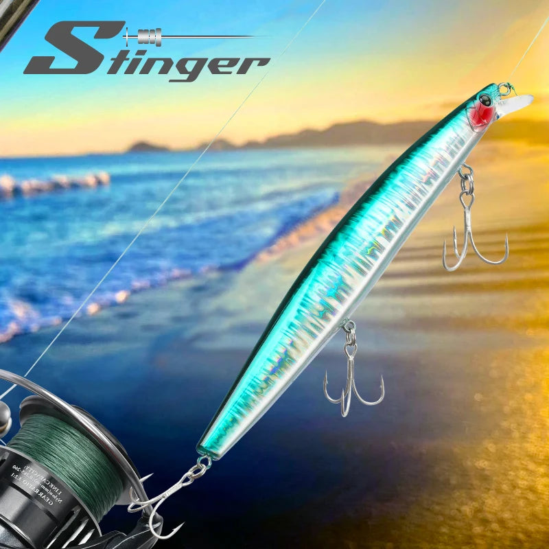 Ultra-long Casting Floating Minnow 173mm 37.5g Saltwater Fishing Lure STINGER Artificial Large Hard Baits