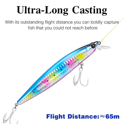 120F Ultra-long Casting Floating Saltwater Minnow 120mm 19g  Weight Artificial Bait
