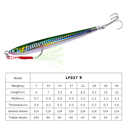 Metal Jig Bait Weight 7g-60g Trolling hard bait bass fishing tackle trout diving bait Sea Fishing Lures Pesca