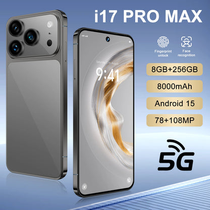 17 Pro Max Ultra 7.3 Inch Unlocked Mobile Phones Dual Sim 8GB+256GB Global Version Smart Phone Android Smartphones