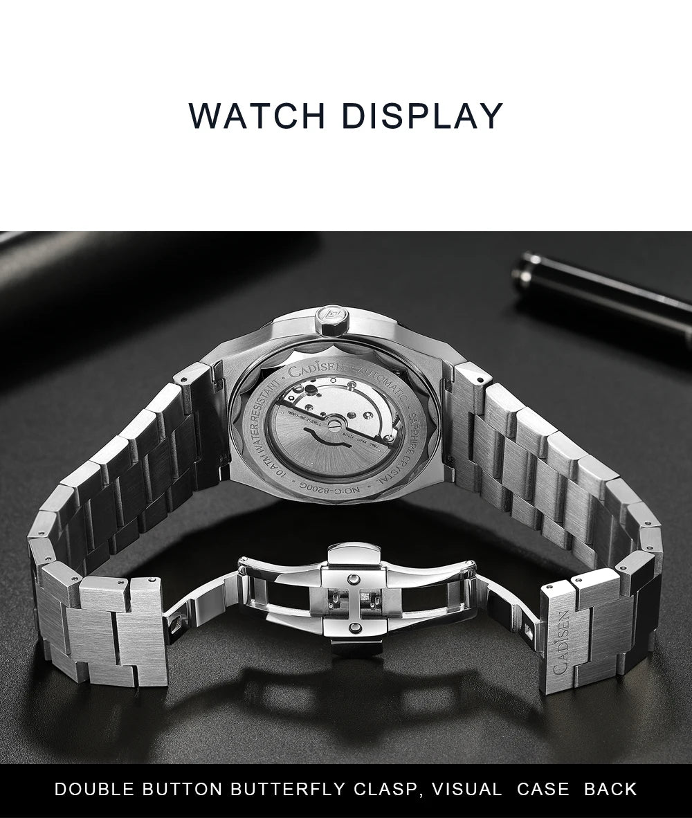 CADISEN Diver Watch Retro Luxury Sapphire MIYOTA 8215 German Designer Men Automatic Mechanical Watches 10Bar Waterproof Luminous