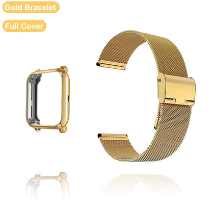 Strap For Amazfit Bip 3 5 S U Lite GTS 2 3 4 Mini Band With Protector Case Metal Bracelet Screen For Watchband Accessories