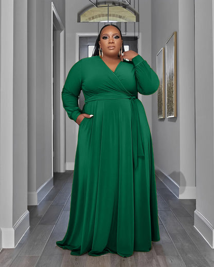 African Dresses for Women Clothing Casual Formal  Women's Dress Pocket Swing Skirt 4xl 5xl Plus Size Dress