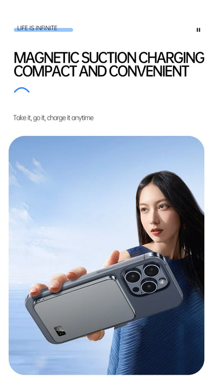 50000mAh Magnetic Wireless Thin Ultra Power Bank For MagSafe Fast Charging Portable Battery Display Power Bank