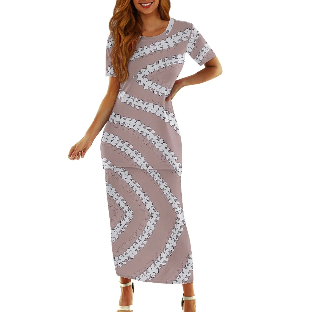 Samoa Tapa Puletasi PTaha Puletaha Samoan Dress & Maxi Skirt Set for Women Sweet Style 2Pcs Tops