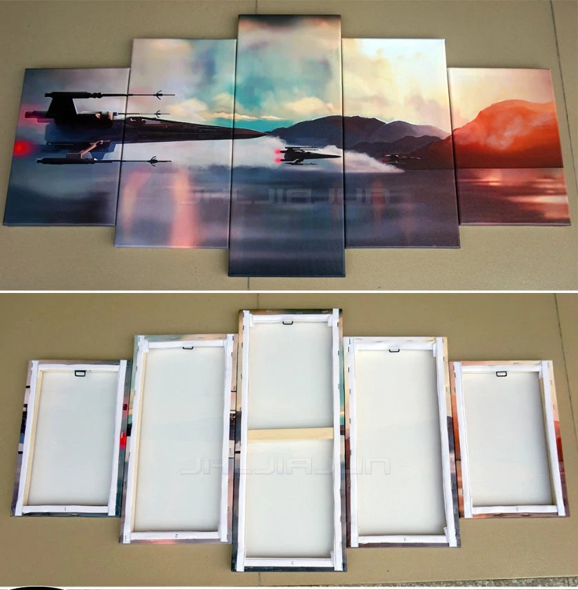 Painting Oil Wall Picture Canvas Print Forest Custom 5 Panel Natural Scenery Chinese Decoration Home Art