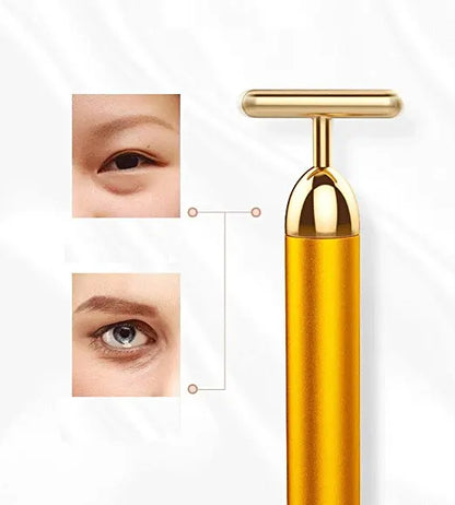 7 Days 24K Gold Roller for Glowing Skin Stainless Steel Korean Beauty Expert Approved for Tightening & Radiance