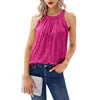 Solid Color Neck Hanging Style Women's Sequin Feeling Micro Elastic Suspender Sequin Vest